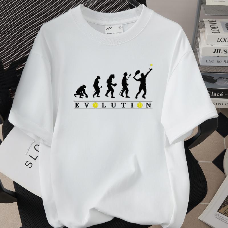 Funny Tennis Evolution TShirts for Women Unisex Evolution of The Tennis Player Tshirt Funnys Blouse Designer T Shirt Unisex Clothes