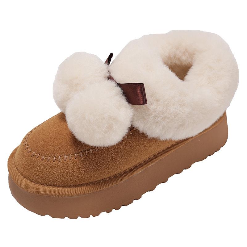 Snow Boots Women's 2025 Winter Thick-soled Cute Fluffy Women's Boots Piled Warm Short Boots Cotton Shoes New Soft-soled Short Boots