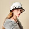 New Wool Bucket Hat Women's Autumn and Winter Casual Felt Top Hat Fashion Versatile Hemming Flower Pot Hat