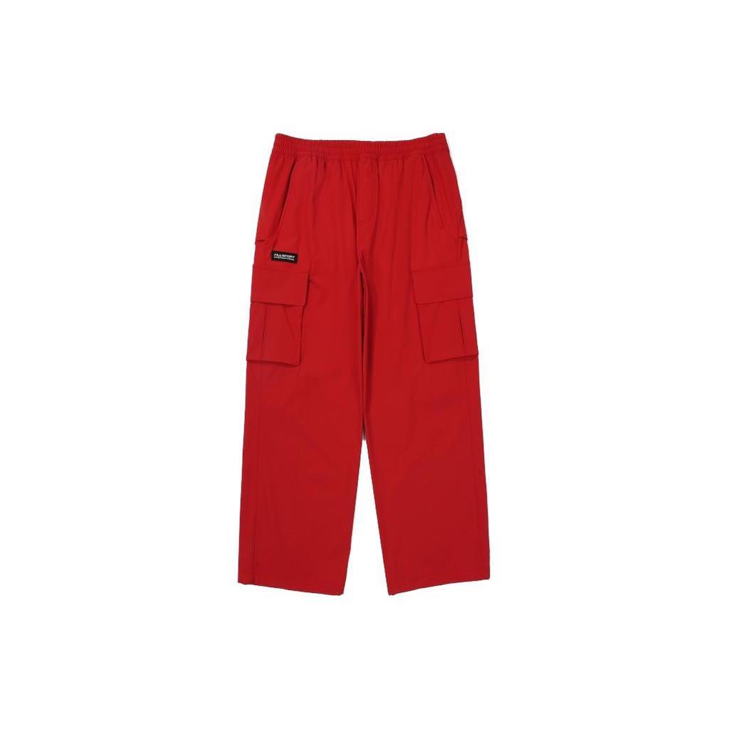Fila Knitted Sweatpants Unisex Red Moderate Wide Leg Pants FS2WPF2132X-HRD