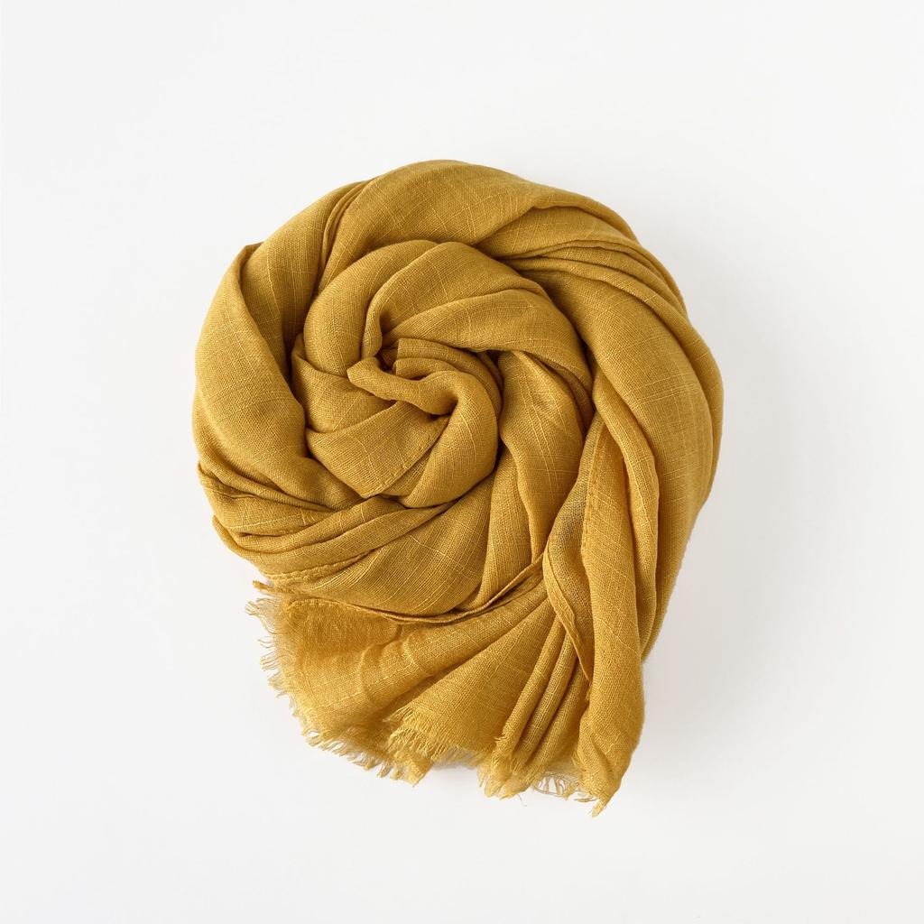 Höst och Vinter Ny Halsduk Enfärgad Mellanlång Sjal Lätt Andningsbar Halsduk Bomullshalsduk