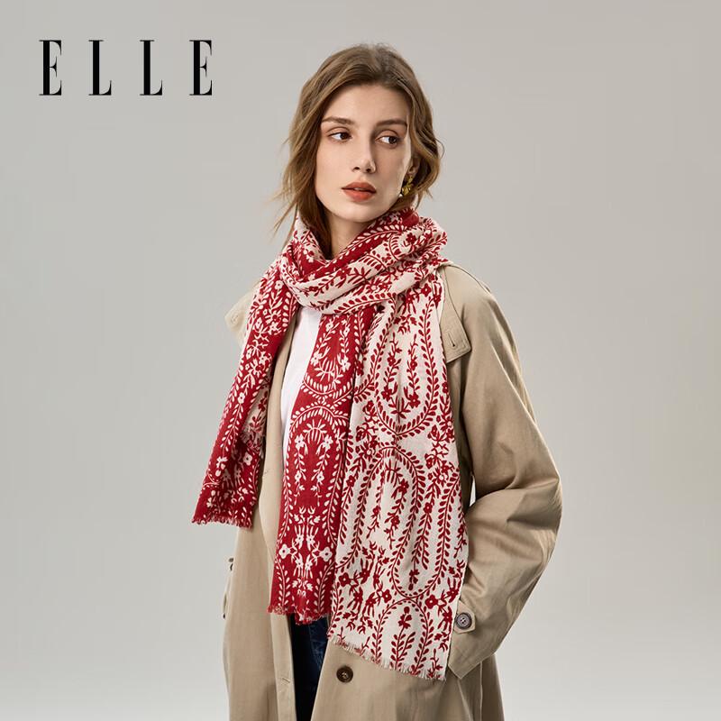 ELLE Women's 100% Pure Wool Scarf & Shawl Gift Box