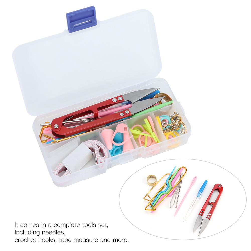 Kit Artigianato Fai da Te Punti Maglia Ferri Uncinetto Marcatore Metro Accessorio Cucito