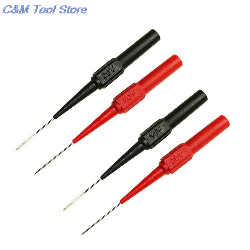 2Pcs Diagnostic Tools Multimeter Test Lead Extention Back Piercing Needle Tip Probes