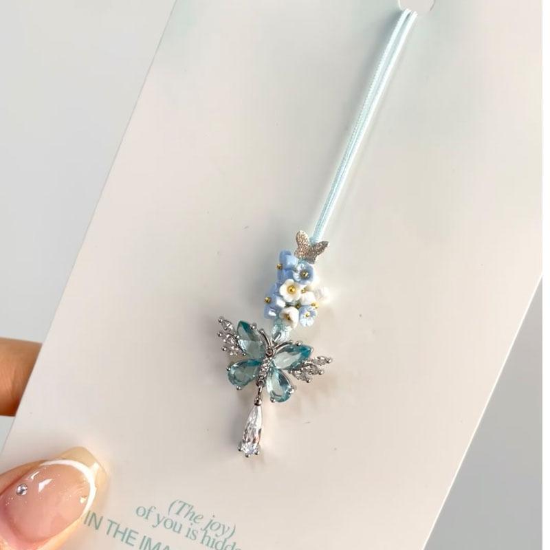 

New Chinese Style Three Dimensional Butterfly Phone Chain Bag Pendant Keychain Accessory