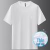 Men's Summer Set: White Short-Sleeve Sports Tee and Ice Silk Workwear Shorts, Casual & Loose Style 835