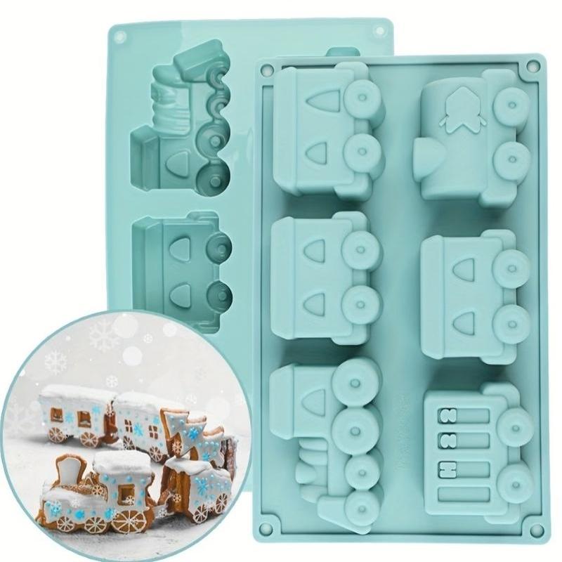 1Pcs Cartoon Train Silicone Mold, Muffin Mold, Cupcake Baking Tray/Cake Mold For Birthday Theme Parties, Muffin Cups, Ice Cubes