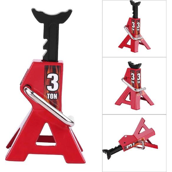4pcs RC Car Scale Jack Stands, 1/10 RC Scale Decoration Metal Jack Stand High Simulation 6 Ton 3 Ton Cars Stands Rc Crawler Car Stands Model for D90