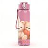 1PC Two Teddy Bear Love Art 750ml Color Plastic Sports Water Bottle Leakproof Flip Straw Lid Suitable for Sports Office Home Use