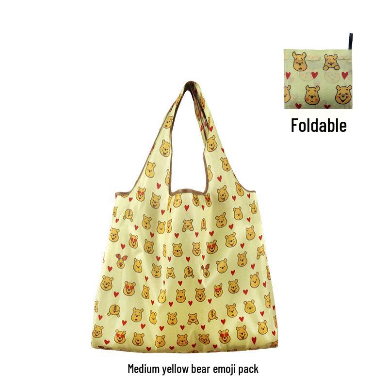 Medium Foldable 210D Oxford Cloth Shopping Bag, Convertible to Shoulder or Handbag, Ideal for Groceries and Camping