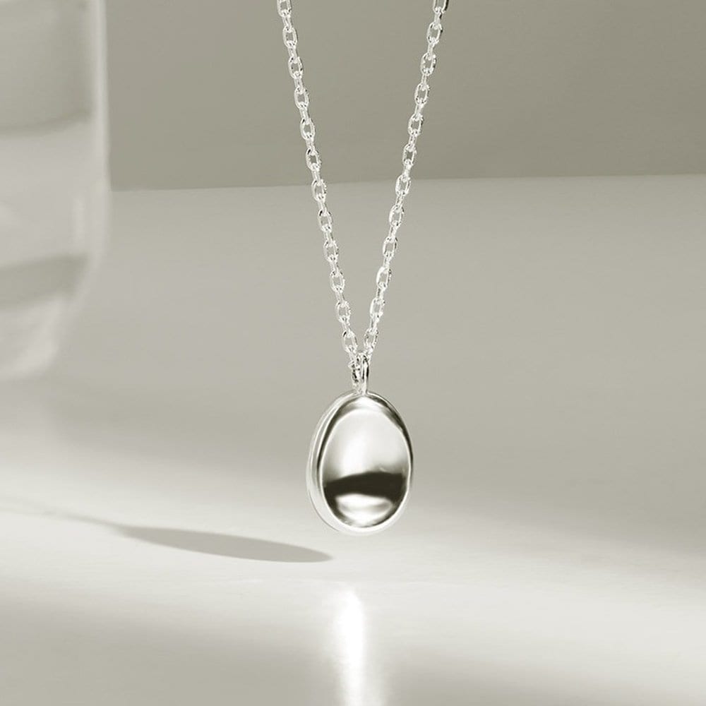 92.5 Silver Pebble Necklace W
