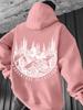 Attractive Kids Hip Hop Sports Hooded Sweatshirt, vivid mountain tree print, comfortable loose silhouette for boys girls casual sports.