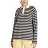 adidas Originals Women's Striped Long Sleeve Polo Shirt Brown Blue KU8352