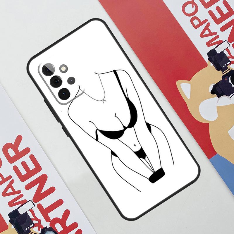 Woman Body Line Art Case For Samsung Galaxy A34 A54 A14 A56 A36 A16 A06 A13 A53 A12 A22 A32 A52 A35 A17 A15 A55