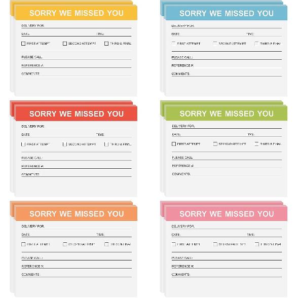12 Pads Sorry We Missed You Pads Sticky Notes 4 x3 Assorted Colors Adhesive Missed Connections Delivery Notification Sticky Notes for Office Call