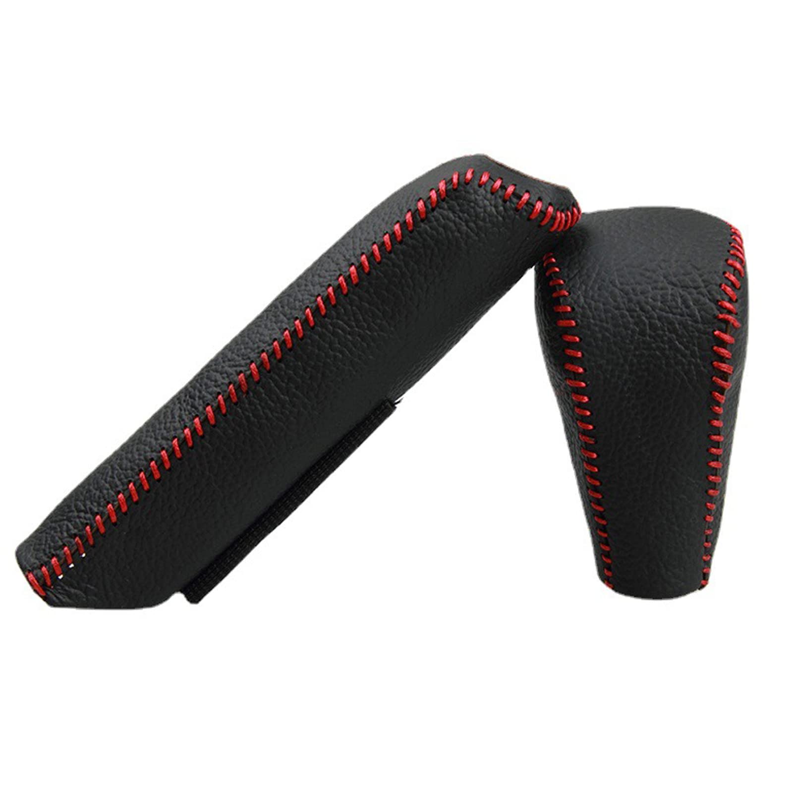 

YFFSFDC Натуральная кожа Чехол на ручку переключения передач автомобиля Натуральная кожа Чехол на ручник Ручка ручного тормоза Консоль красный