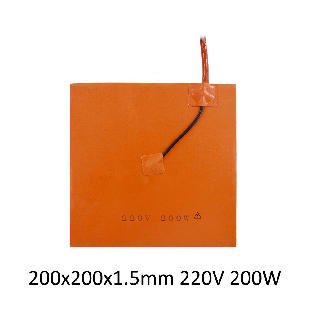 

Силиконовый нагревательный мат для нагревательного стола Водонепроницаемый 200 мм 300 мм 12 В 24 В 220 В для Ender3 CR10 Нагревательный стол 200/350/500/600 Вт Деталь 3D-принтера 200x200 220V 200W