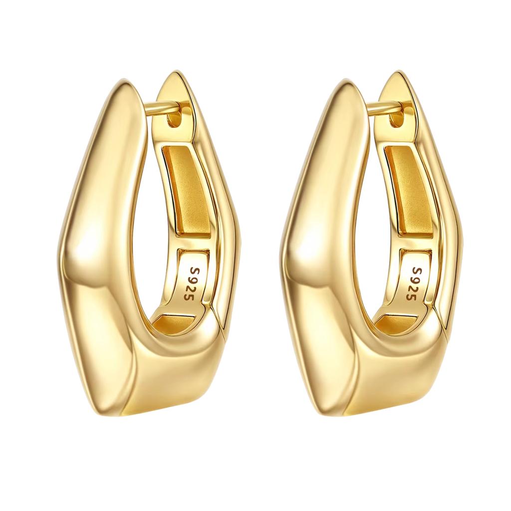 925 Silver Golden Sun Ear Rings Irregular Geometry Star Ear Jewelry Wedding Jewelry Zircon Stone Earrings for Women