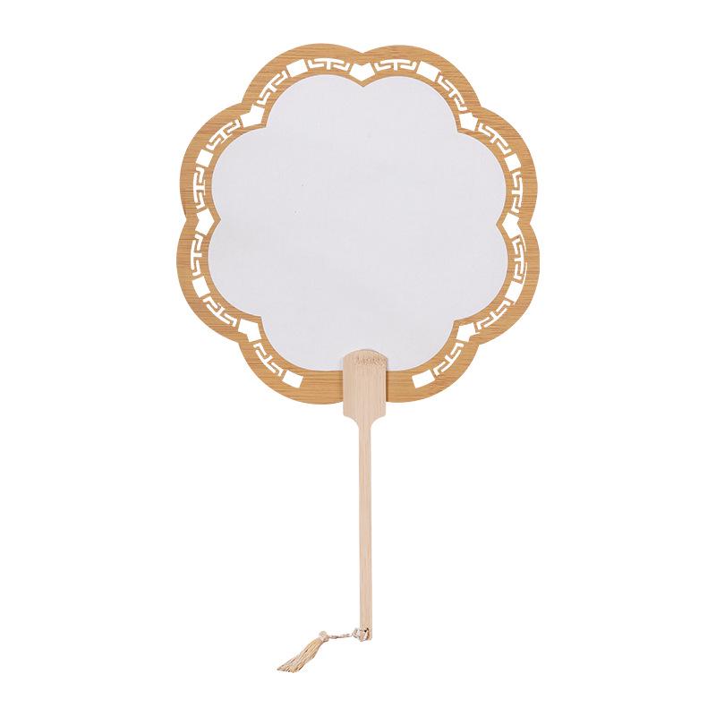 Thick Xuan Paper Hollowed Round Fan: High-Grade Double-Sided Blank Ancient-Style for French Painting & Calligraphy