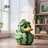 Schattige Dierlijke Verzamelobjecten Speelse Watermeloen & Drakenfruit Eend Beeldje, Grappig Hars Beeldje, Bureau Accessoires Decoratie voor Huis Kantoor Auto Planken, Cadeau
