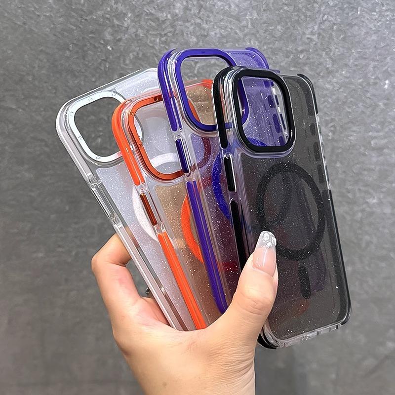 Kreatywny uchwyt z brokatem pasuje do etui na telefon komórkowy IPhone15Pro Apple 16 14ProMax Nowy magnetyczny uchwyt na ssanie 13.