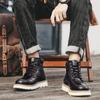 Fashion Outdoor Anti-slip Walking Shoe Travel Lace-Up Boots Comfort High Top Shoes  Ankle Boots Warm Winter Genuine Leather Men Boots