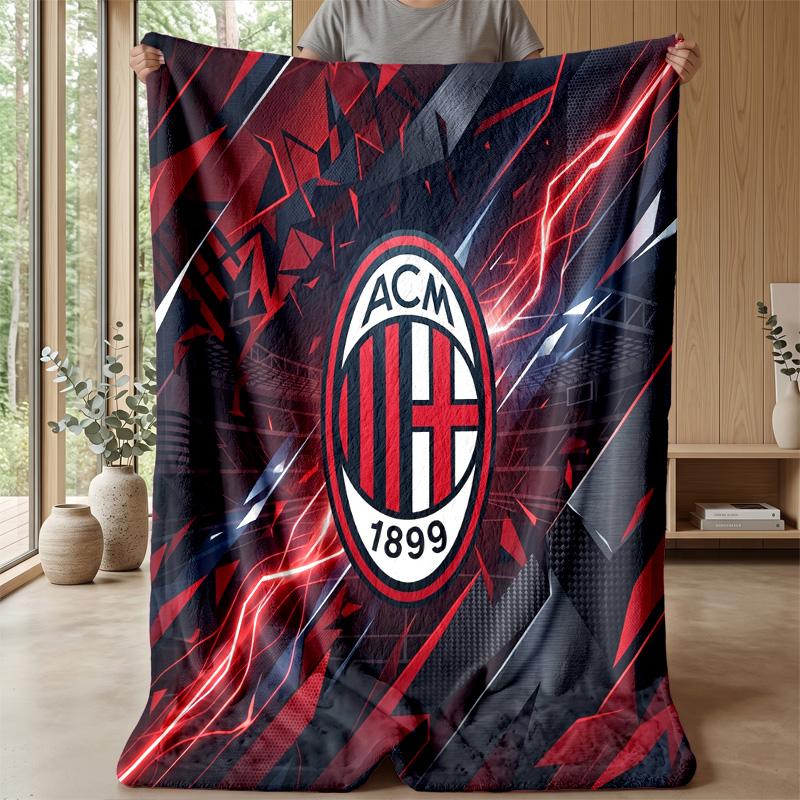 AC Milan Theme blanket Soft Flannel Blanket Plush Throw Blanket Cozy Sofa Bed Blanket for Home Decor