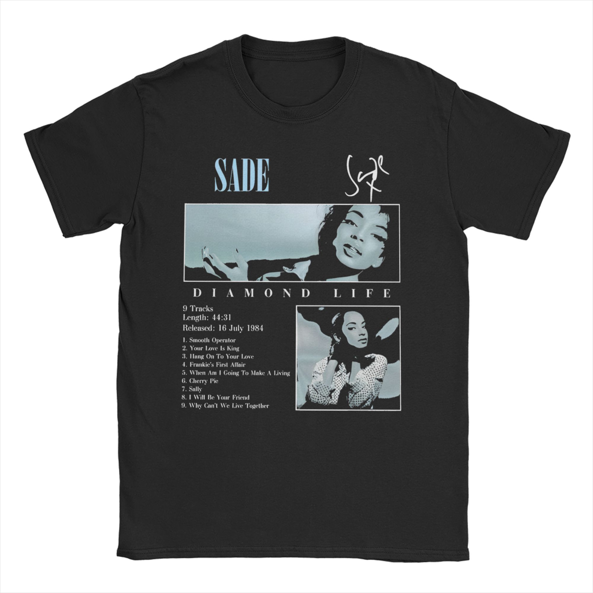 

Unisex Women SSade Adu Music Jazz Pop T Shirt 90s Rap Style Pure Cotton Clothes Short Sleeve Round Neck Tees Plus Size TShirt L