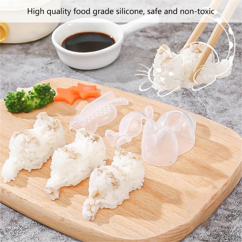 Set of 2 Cute Cats Shaped Rice Molds for Fun Meal Preparation Animal Shape Sushi Mould Mashed Potato Baking Supplies