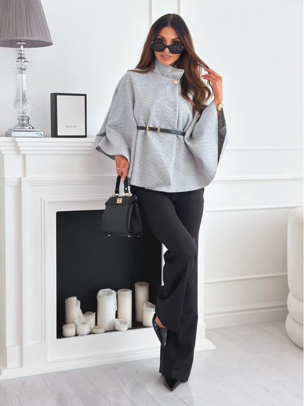 New 2024 Women's Winter Fashion Woolen Waist-Tie Cape Coat