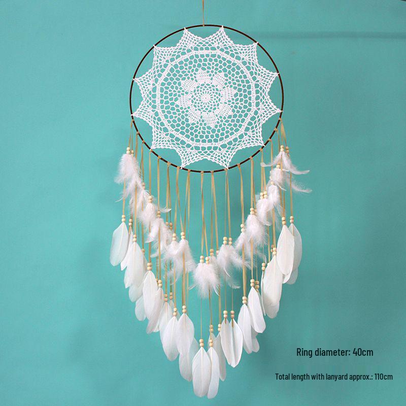 Handmade Indian Dream Catcher Feather Wind Chime - Creative Wall Hanging for Bedroom or Homestay Decoration