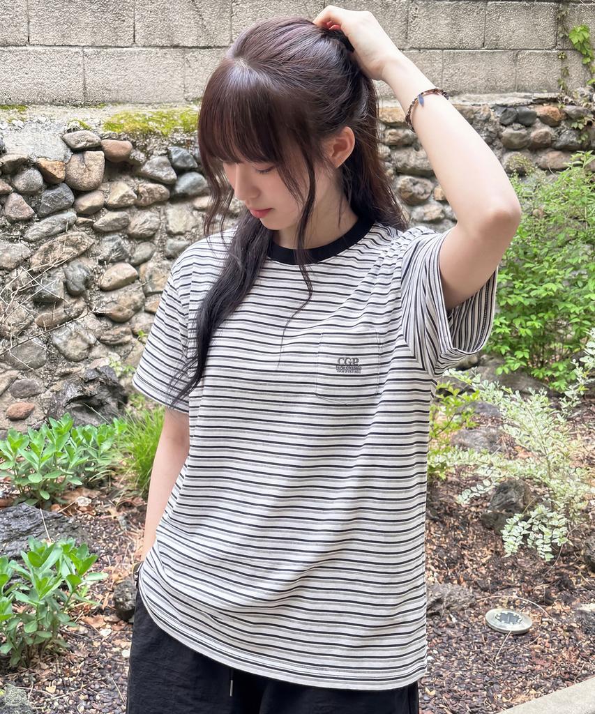 CGP Pinstripe Mini Pocket Short Sleeve T-Shirt - Black