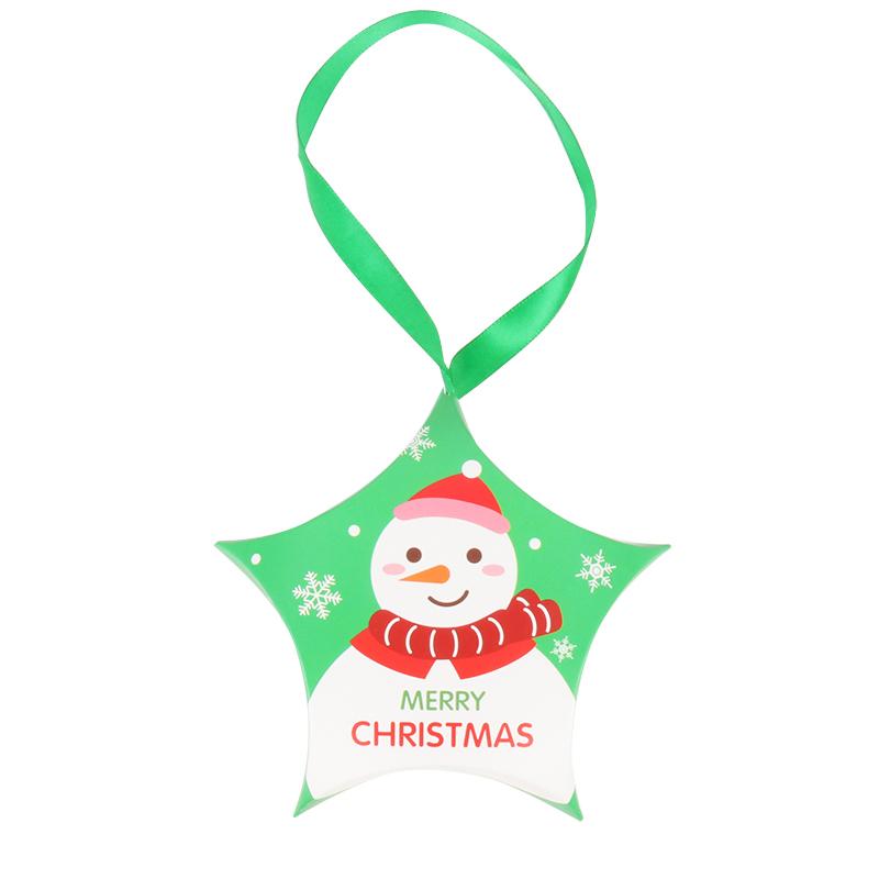 8pcs Star Shape Christmas Candy Box DIY Paper Treat Gift Boxes with Ribbon Merry Christmas Boxes Bag for Home New Year Navidad