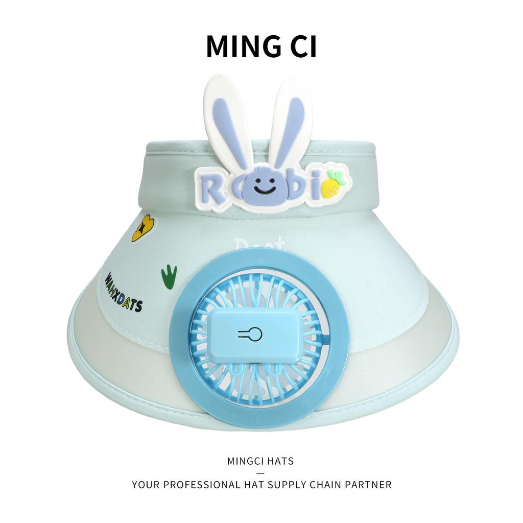Kids Empty Top Fan Sun Hat Uv Protection Summer Cap For Boys Girls