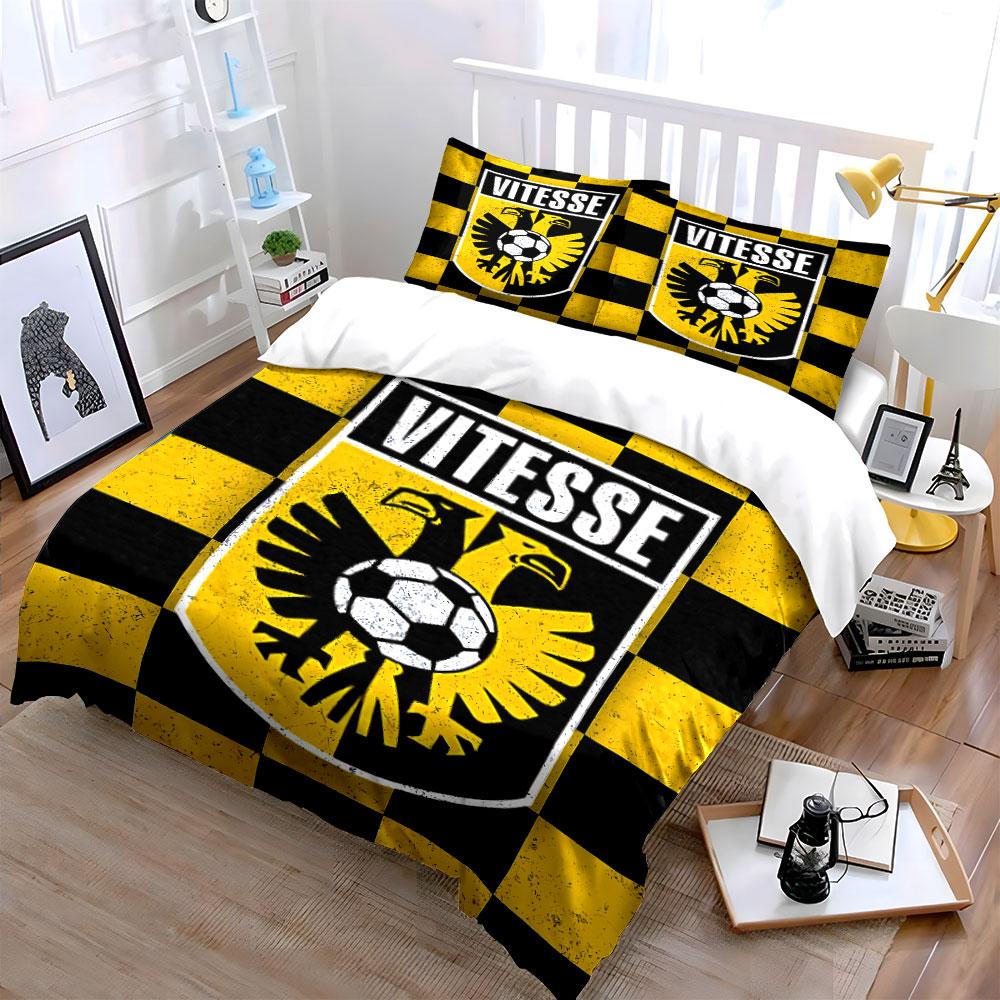 "Vitesse Soccer Bedding Set" Bedding Duvet Cover Set Duvet Cover Pillowcases (1 * Duvet Cover 2 * Pillowcases, Without Duvet Insert)