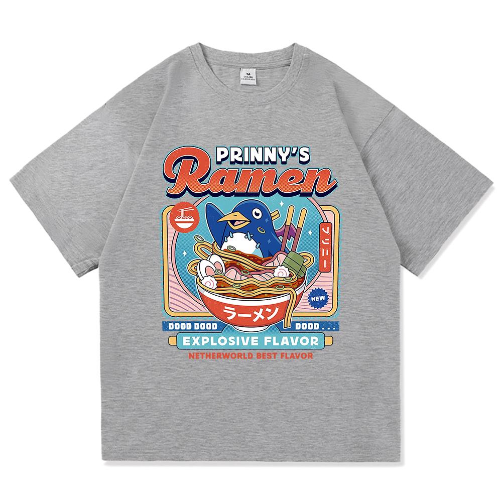 

Vintage Prinny Dood Ramen T Shirt Fashion Men Women Harajuku Aesthetic Video Game Tshirt Unisex Funny Penguin Cotton Tees Shirts S