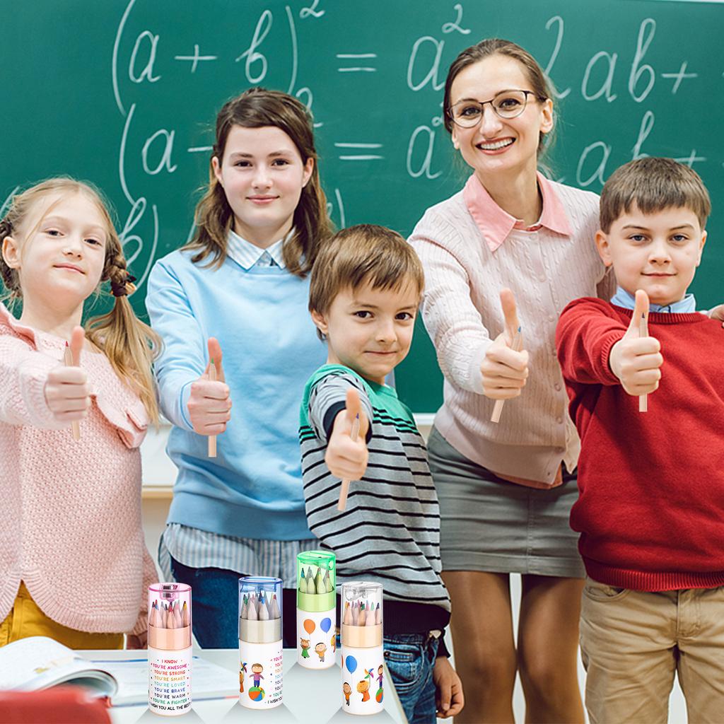 32 Pack Inspirational Colored Pencils Bulk Mini 12 Colored Pencils With Sharpener In Tube Mini Drawing Pencils Set Back To Schoo