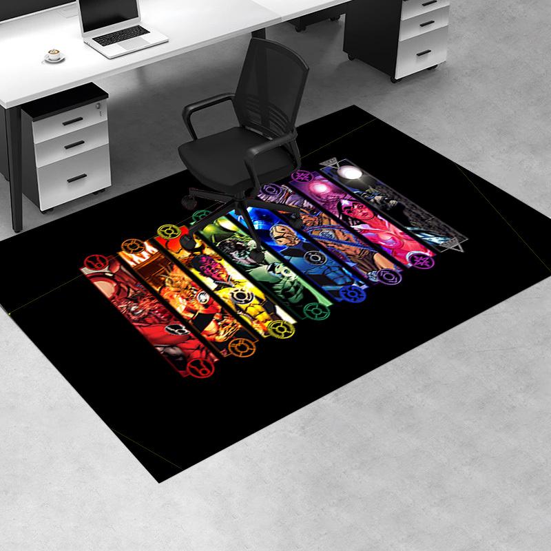 

Colorful Lantern Corps Symbols Wall Art Decor Office Mat Home Decor Office Desk Chair Rugs Chair Carpet for office Chair Mat Gift For Hallow 60cm by 90cm