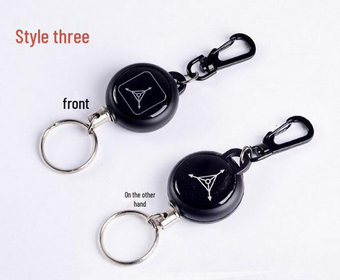 Retractable Steel Keychain with High Rebound Wire, Anti-Lost and Stretchable.