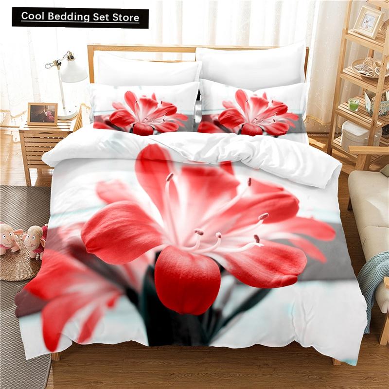 Elegant Flowers Bedding Set Duvet Cover Set 3d Bedding Digital Printing Queen Size Polyester Bedding Set Fashion Design Colorful