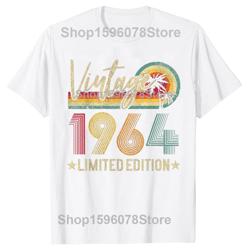 Vintage 1964 62th Birthday Gift 62 Years Old Limited Edition T Shirt Graphic Cotton Streetwear Short Sleeve Summer Style Tshirt