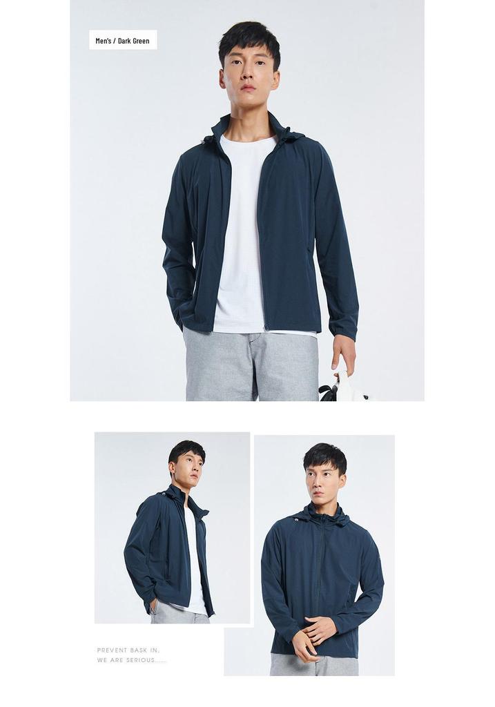 Unisex UPF40+ Waterproof Windbreaker with Detachable Hood – Skin-friendly UV Protection for Summer