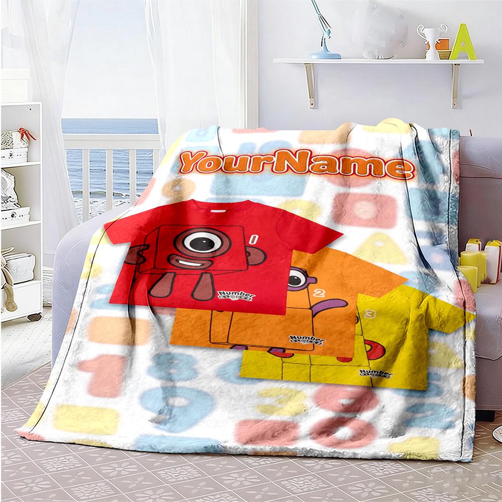 Numberblocks Personalized Name Blanket Throw Personalized Blanket Warmthful Decor Versatile for Nap Sofa Picnics Livingroom for All Occasions
