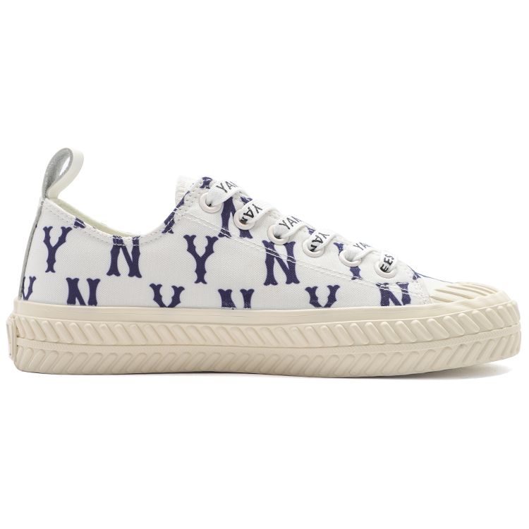 MLB Playball Monogram Trendy Comfortable Versatile Durable Lightweight Low-Top Canvas Shoes Unisex Sneakers White 3ACVVM12N-50IVS