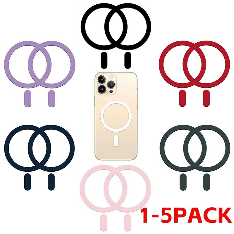 1-5pcs For Magnetic Plate Ring Universal Metal Sticker Support Wireless Charger Metal Plate Sheet Magnet Car Holder For iPhone