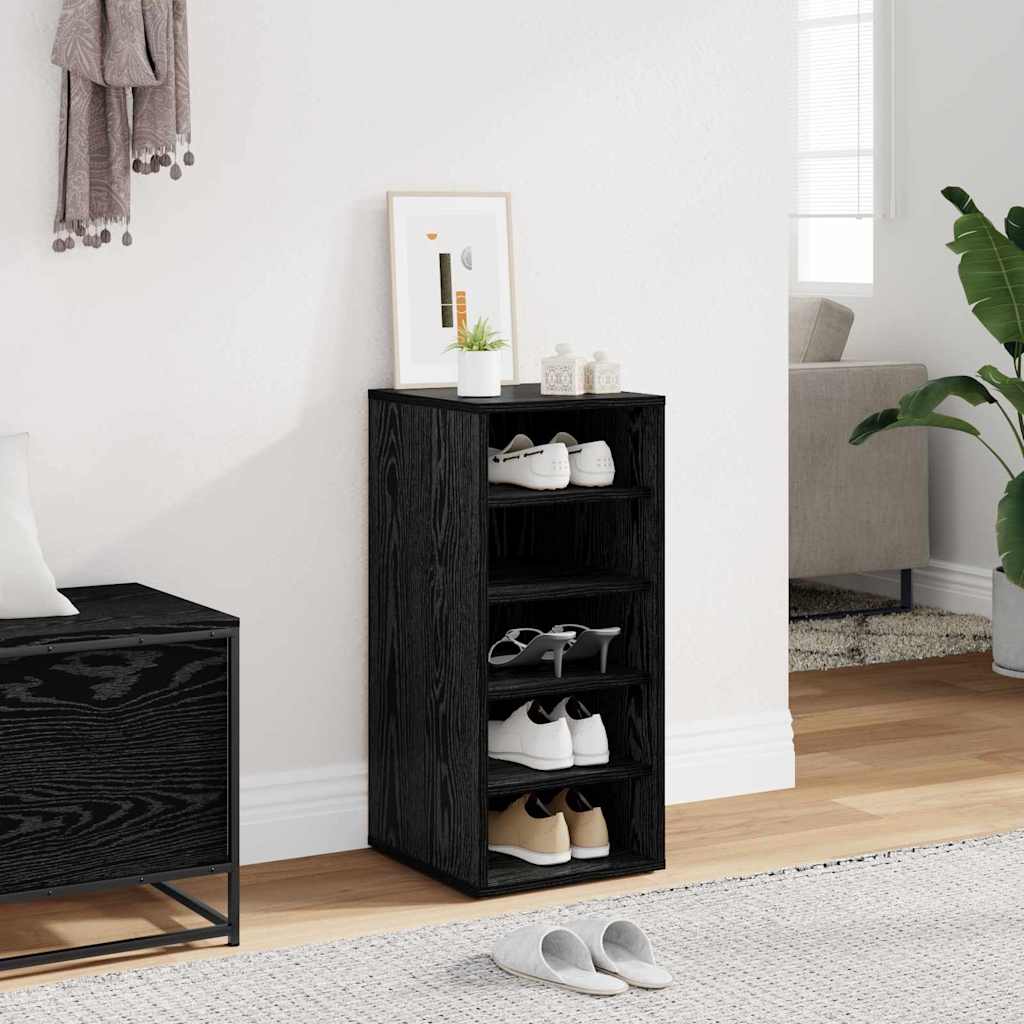 Shoe Cabinet in Black Oak Look 32 x 35 x 70 cm Engineered Wood