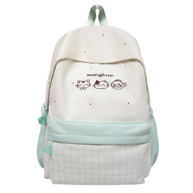 Student Bag Female Junior High School Student Campus Contrast Backpack Lightweight Commuter Backpack