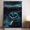 Modern Animal Gorilla Poster Gorilla Gangster Smokes A Cigar Wall Art Canvas Painting Fashion Pictures Prints Home Room Decor