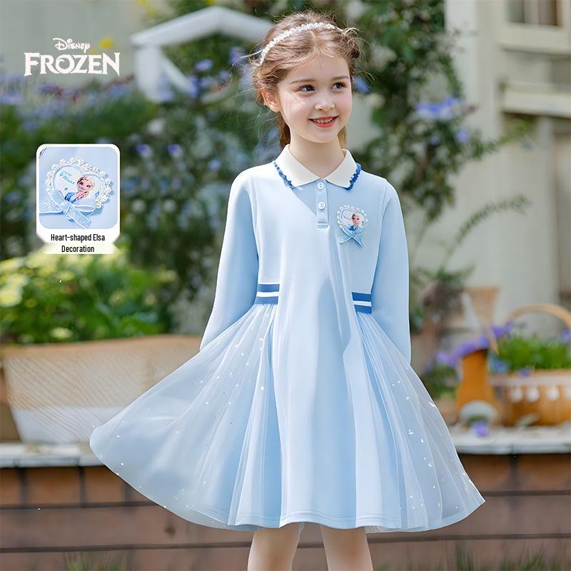 

Disney Girls Elsa Princess Dress - 2026 Spring Collection Long Skirt 130cm