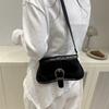 Fashion Thread Design Women's Shoulder Bag Casual Solid Color Ladies Pu Handbags Purse Simple Female Underarm Bags Clutch